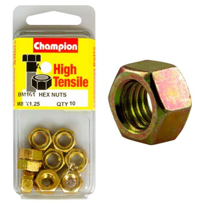 Champion M8 x 1.25 Hex Nut (A) - GR8.8