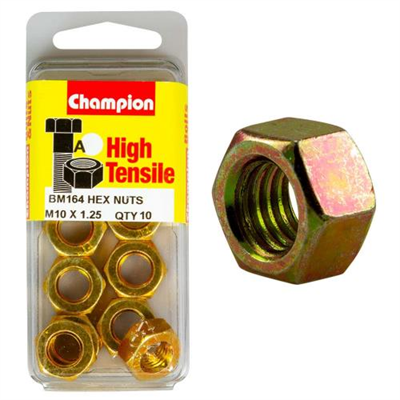 Champion M10 x 1.25 Hex Nut (A) - GR8.8