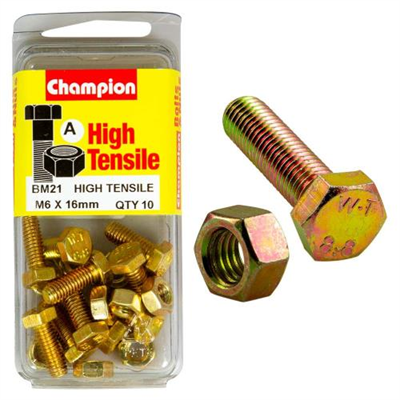 Champion M6 x 16 Set Screw & Nut (A) - GR8.8