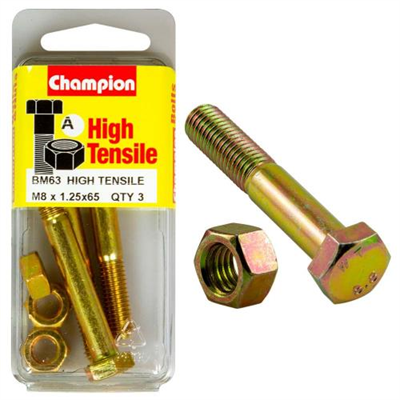 Champion M8 x 65 Bolt & Nut (A) - GR8.8