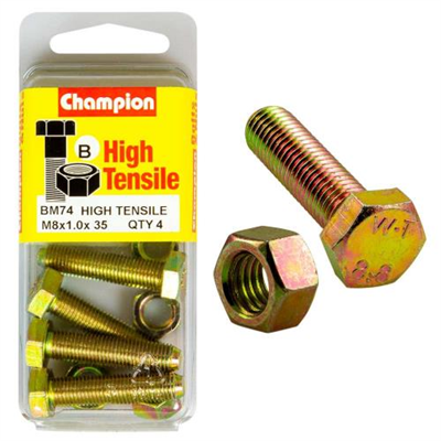 Champion M8 x 35 x 1.00 Set Screw & Nut (B) - GR8.8