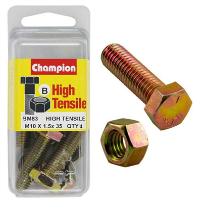 Champion M10 x 35 Set Screw & Nut (B) - GR8.8