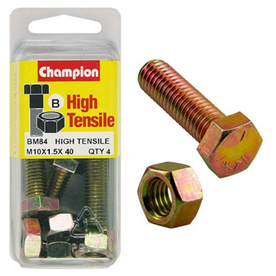 Champion M10 x 40 Set Screw & Nut (B) - GR8.8