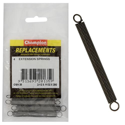 Champion 62 x 9 x 0.9mm Extension Spring-4pk