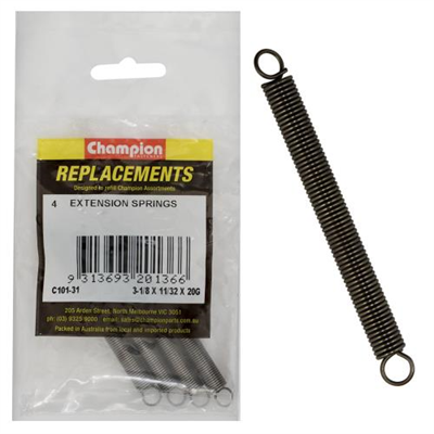 Champion 78 x 9 x 0.9mm Extension Spring-4pk