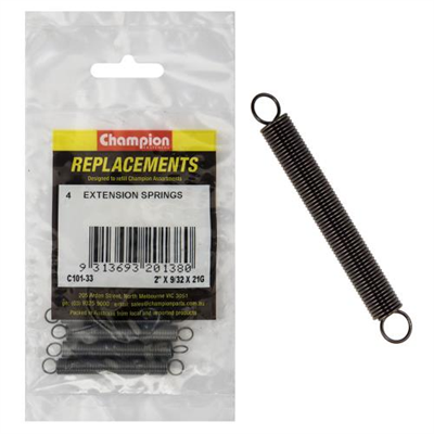 Champion 50 x 7 x 0.8mm Extension Spring -4pk