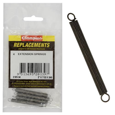 Champion 50 x 6 x 0.5mm Extension Spring -4pk