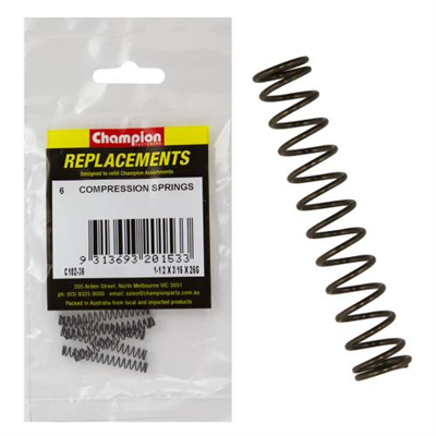 Champion 37 x 5 x 0.5mm Compression Spring-6pk