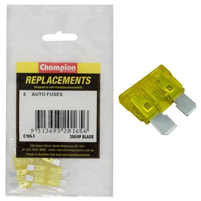 Champion AF 20Amp Standard Blade Fuse -5pk