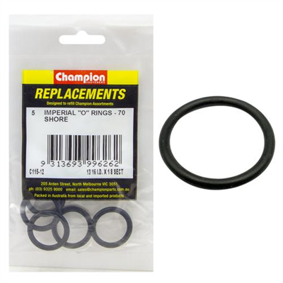 Champion 13/16in (I.D.) x 1/8in Imperial O-Ring -5pk