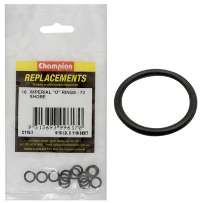 Champion 5/16in (I.D.) x 1/16in Imperial O-Ring -10pk