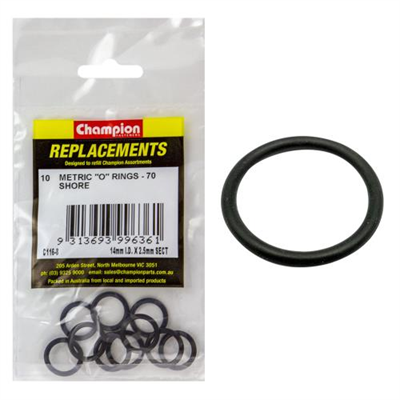 Champion 14mm (I.D.) x 2.5mm Metric O-Ring -10pk