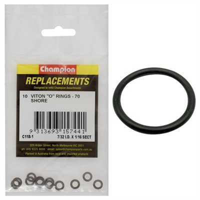 Champion 7/32in (I.D.) x 1/16in Imperial Viton O-Ring -10pk