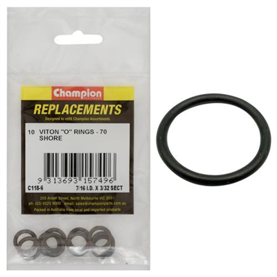 Champion 7/16in (I.D.) x 3/32in Imperial Viton O-Ring -10pk