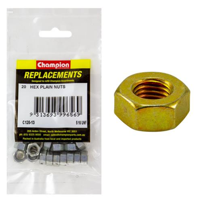 Champion 5/16in UNF Hexagon Nut -20pk