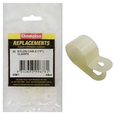 Champion Nylon Cable P-Clamp 4.8mm -20pk
