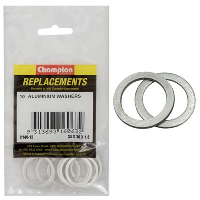 Champion M24 x 30 x 1.8mm Aluminium (Sump Plug) Washer -10pk