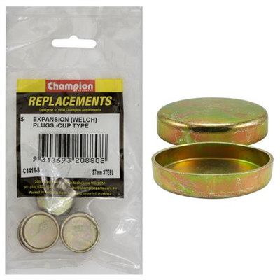 Champion 27mm Steel Expansion (Frost) Plug -Cup Type -5pk**