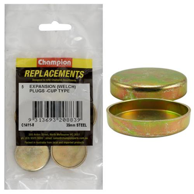 Champion 35mm Steel Expansion (Frost) Plug -Cup Type -5pk**