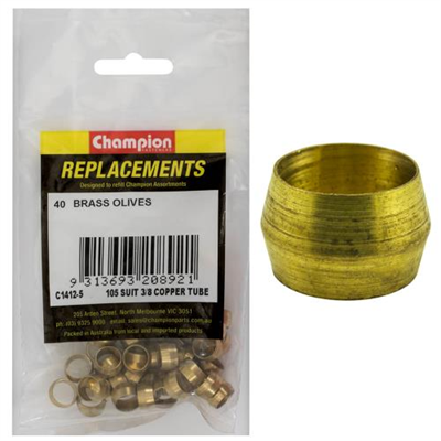 Champion 3/8in Brass Compression Type Olive -40pk