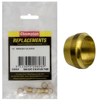 Champion 5/16in Brass Compression Type Olive -10pk