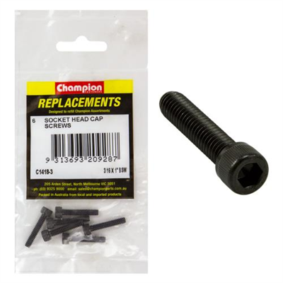 Champion 3/16in x 1in BSW Socket Head Cap Screw -6pk