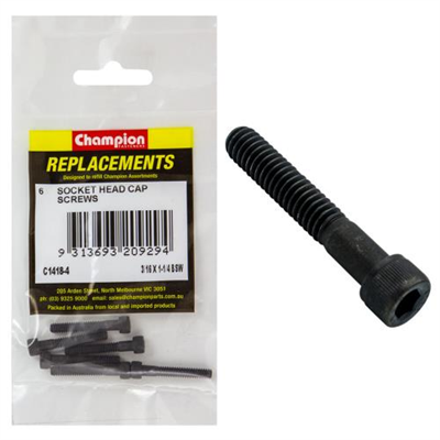 Champion 3/16in x 1-1/4in BSW Socket Head Cap Screw -6pk