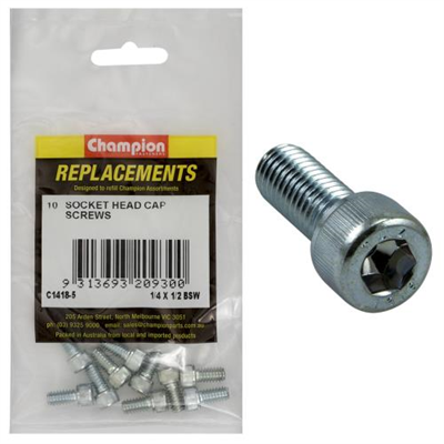 Champion 1/4in x 1/2in BSW Socket Head Cap Screw -10pk
