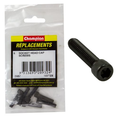 Champion 1/4in x 1in BSW Socket Head Cap Screw -6pk