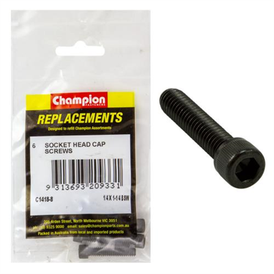 Champion 1/4in x 1-1/4in BSW Socket Head Cap Screw -6pk
