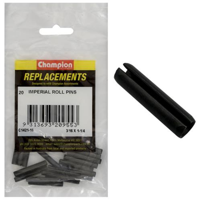 Champion 3/16in x 1-1/4in Roll Pin -20pk