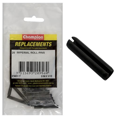 Champion 3/16in x 1-1/2in Roll Pin -20pk