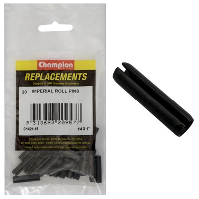 Champion 1/4in x 1in Roll Pin -20pk