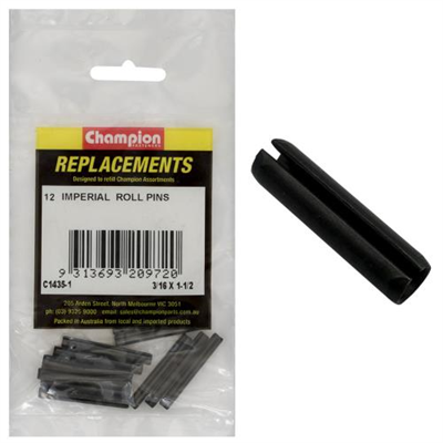 Champion 3/16in x 1-1/2in Roll Pin -12pk