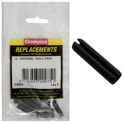 Champion 1/4in x 1in Roll Pin -12pk