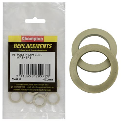 Champion M14 x 20mm x 2.4mm Polypropylene Washer -10pk