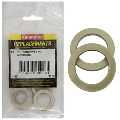Champion 7/8in x 1-1/4in x 3/32in Polypropylene Washer -10pk