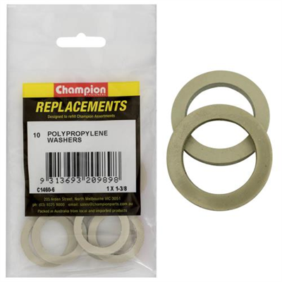 Champion 1in x 1-3/8in x 3/32in Polypropylene Washer -10pk