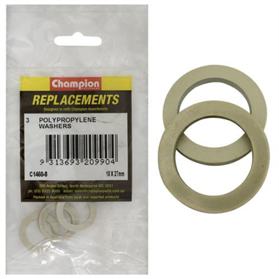 Champion M18 x 27mm x 2.4mm Polypropylene Washer -3pk