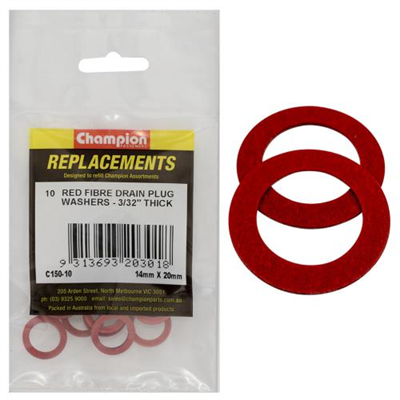 Champion M14 x 20 x 1.5mm Red Fibre (Sump Plug) Washer -10pk