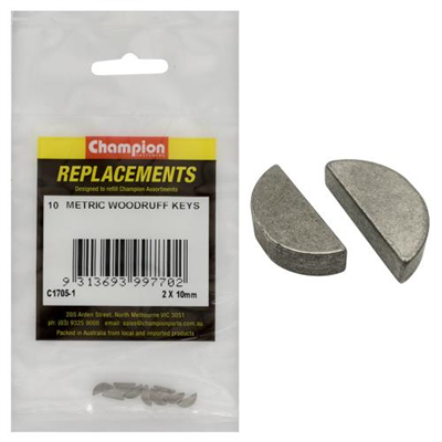 Champion 2 x 10mm Metric Woodruff Keys -10pk