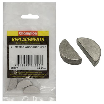 Champion 10 x 32mm Metric Woodruff Keys -3pk