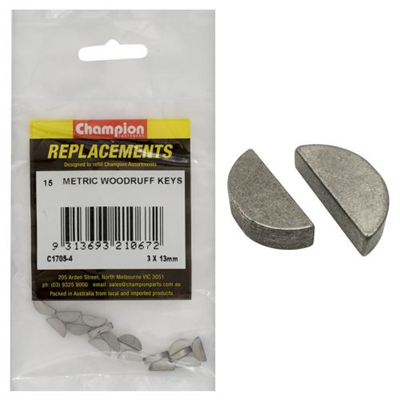 Champion 3 x 13mm Metric Woodruff Keys -15pk