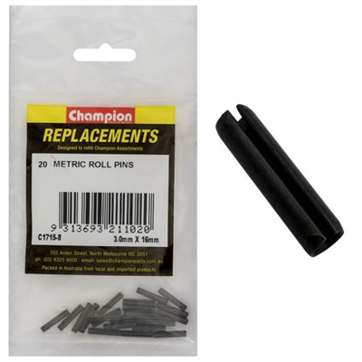 Champion 3mm x 16mm Roll Pin -20pk