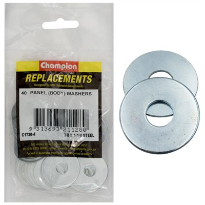 Champion 3/8 x 1-1/4in Flat Steel Panel (Body) Washer - 40pk