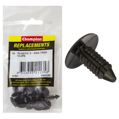 Champion Xmas Tree Clip Black 18mm Head x 26mm -10pk