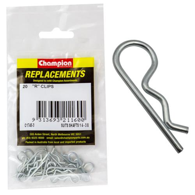 Champion R-Clip To Suit 1/4in To 3/8in Shaft Dia. -20pk