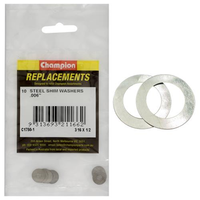 Champion 3/16in x 1/2in x .006in Shim Washer -10pk**