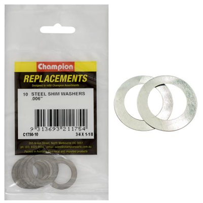 Champion 3/4in x 1-3/16in x .006in Shim Washer -10pk**