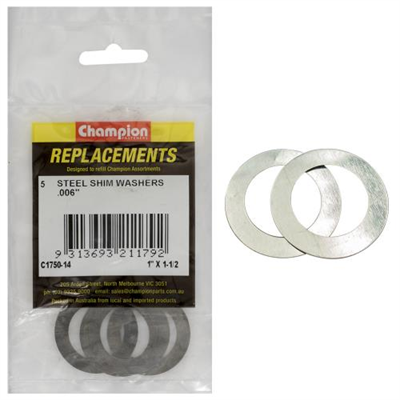 Champion 1in x 1-1/2in x .006in Shim Washer -5pk**